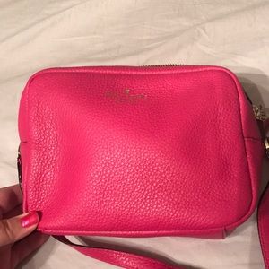 Hot pink leather Kate Spade crossbody purse